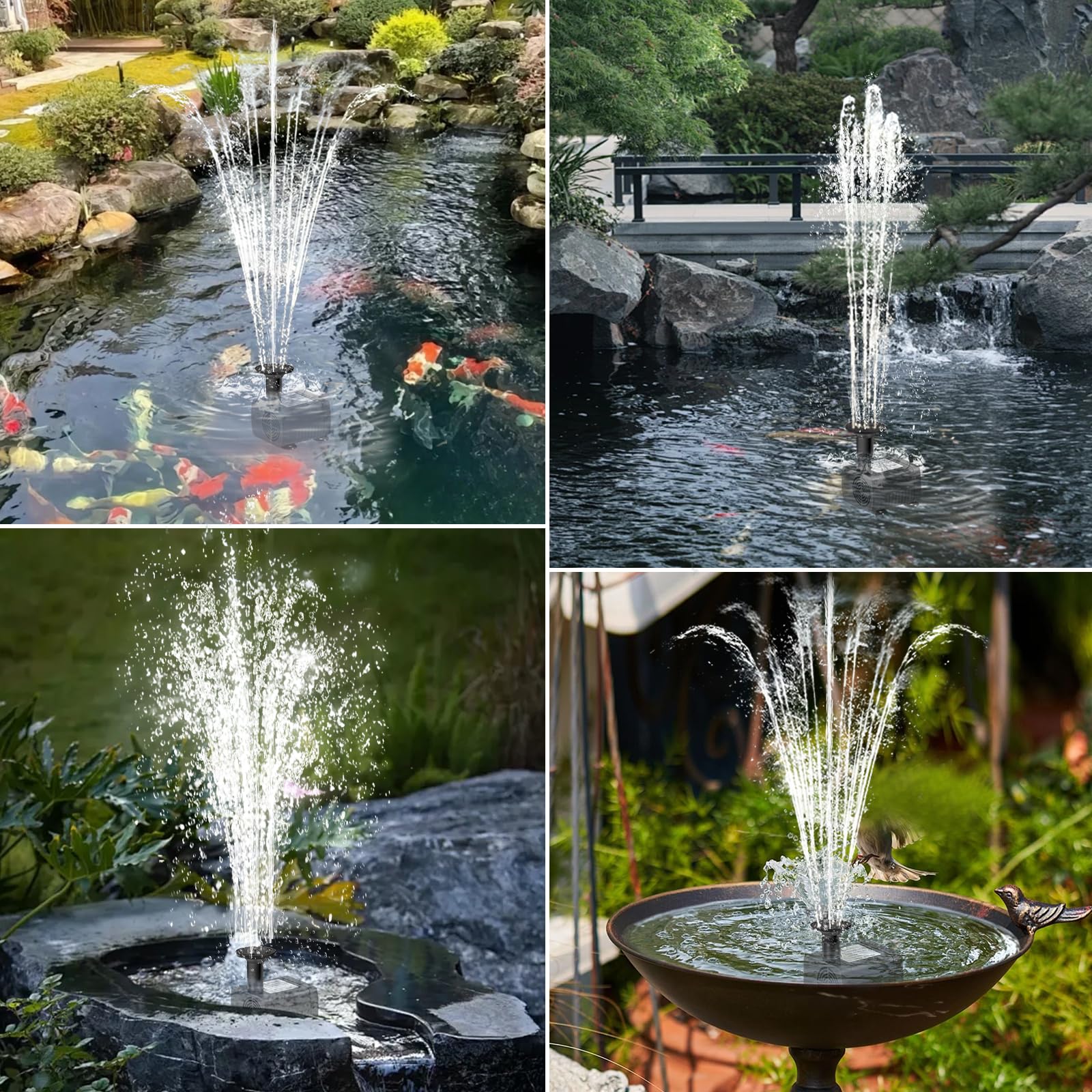 Outdoor water feature setup using LAWOHO solar fountain pump