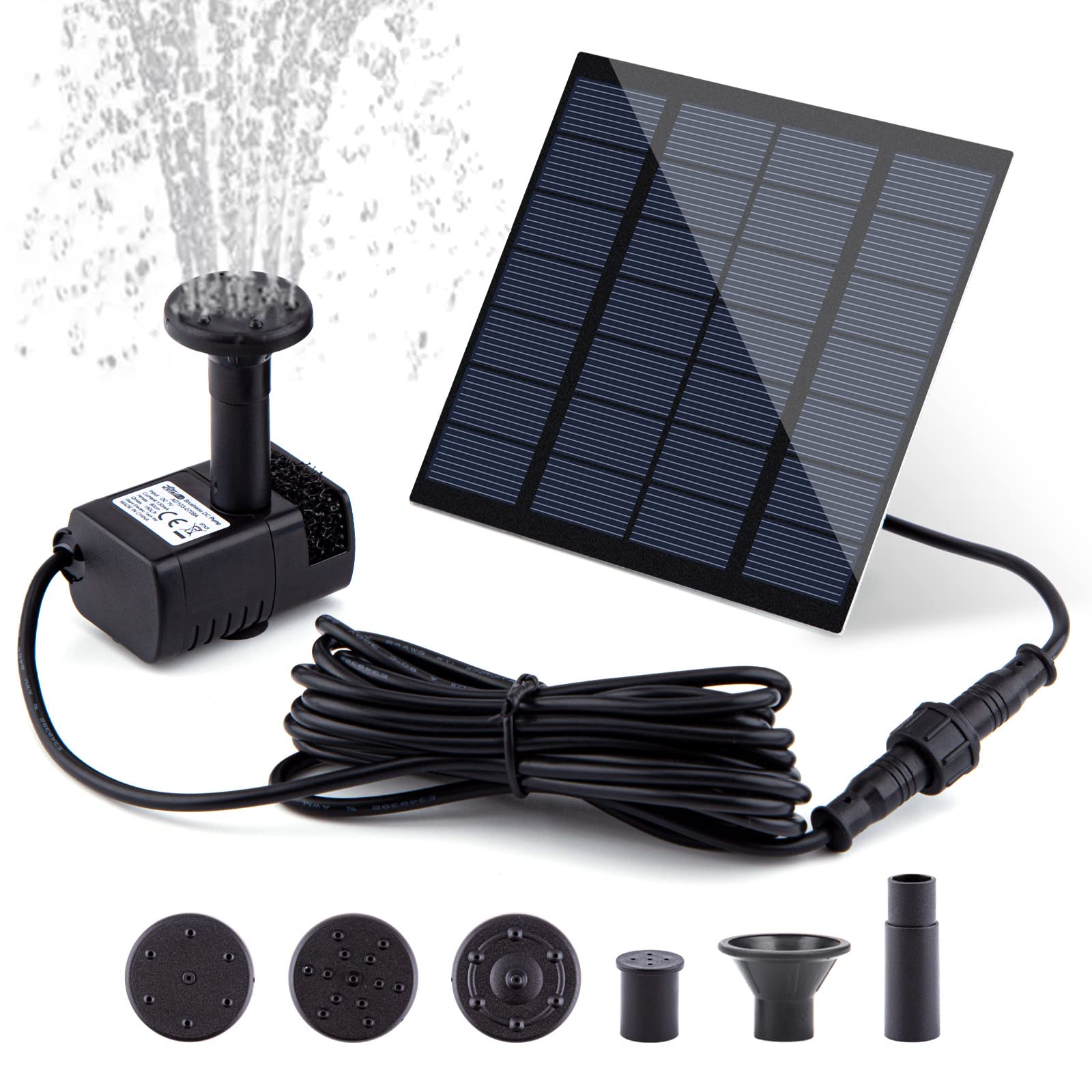 LAWOHO solar panel setup powering a direct-sun fountain for outdoor displays