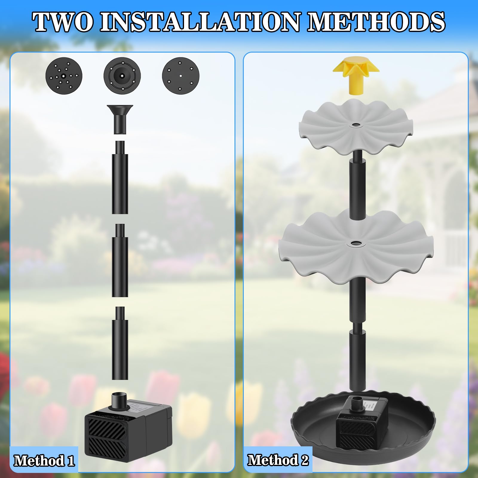 LAWOHO water feature tray highlights tiered design for gardens.