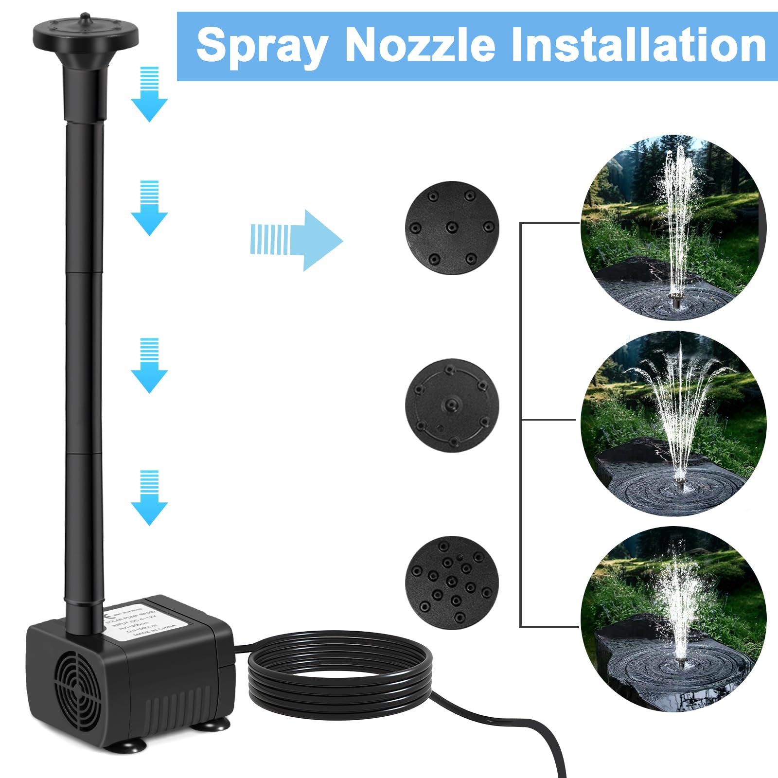 5 ft tubing enables flexible placement of the pump