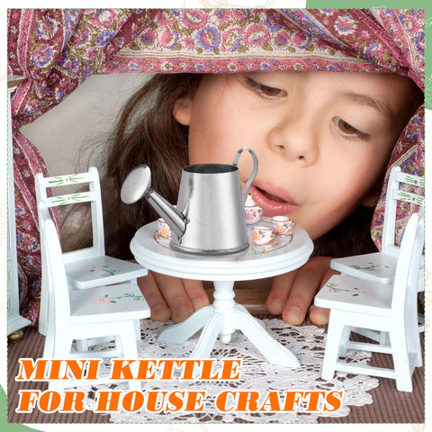 Layhit mini watering can silver suitable for craft projects and DIY decor.