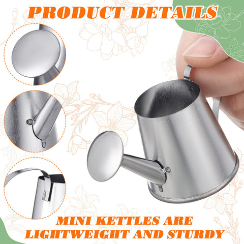 Layhit mini watering can silver used as rustic wedding decor accents.
