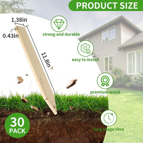 Layrslot wooden sign-stake helps clearly mark garden markers.