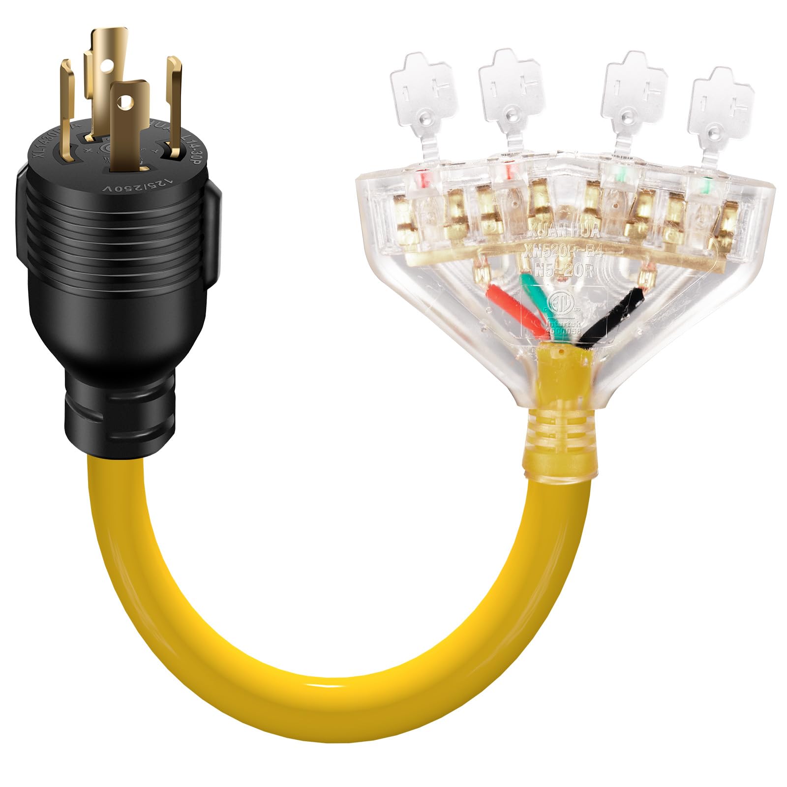 LAZMUMI L14-30P locking end for secure outdoor generator connections.