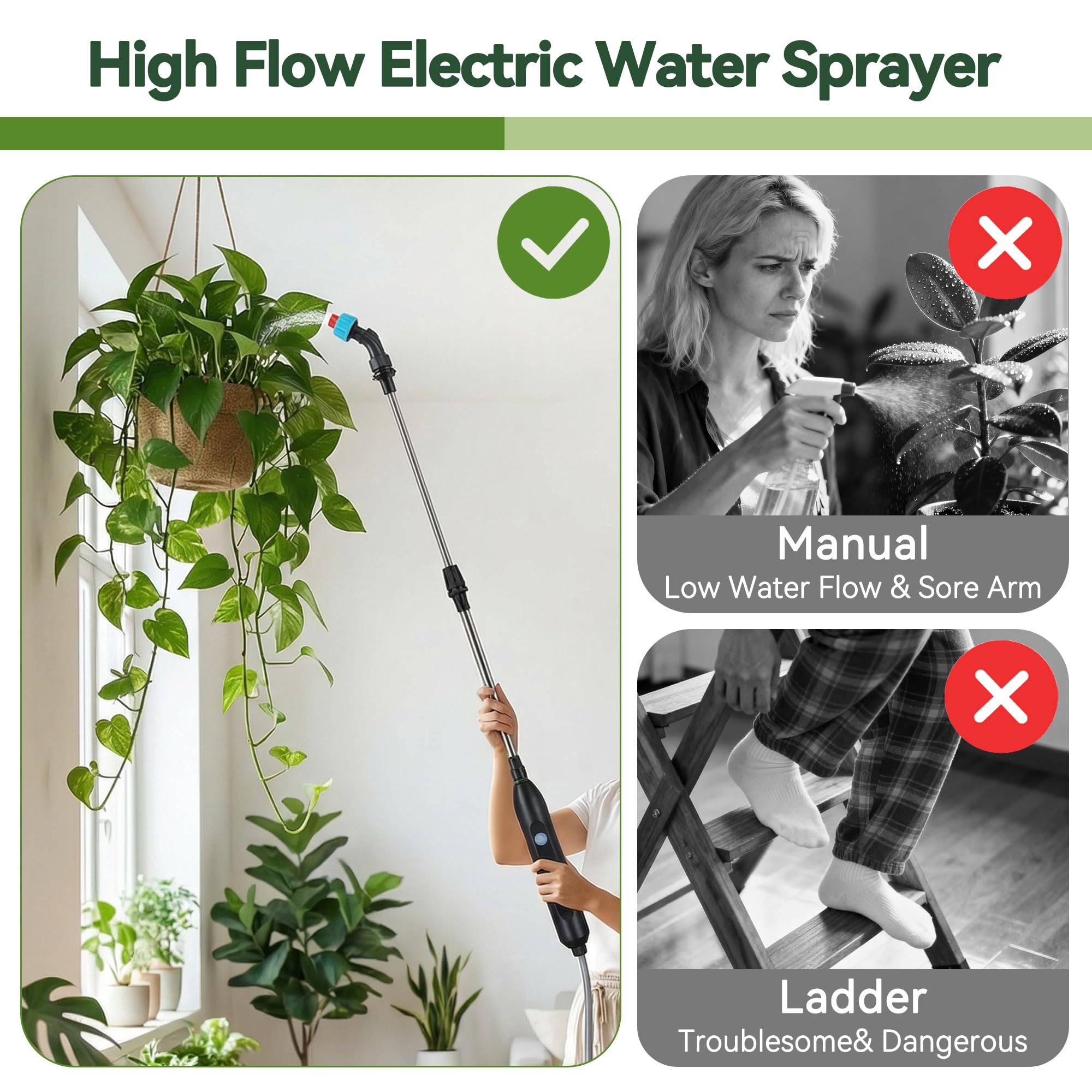 Lazukes 180-degree nozzle targets tight spots behind foliage for precise irrigation.