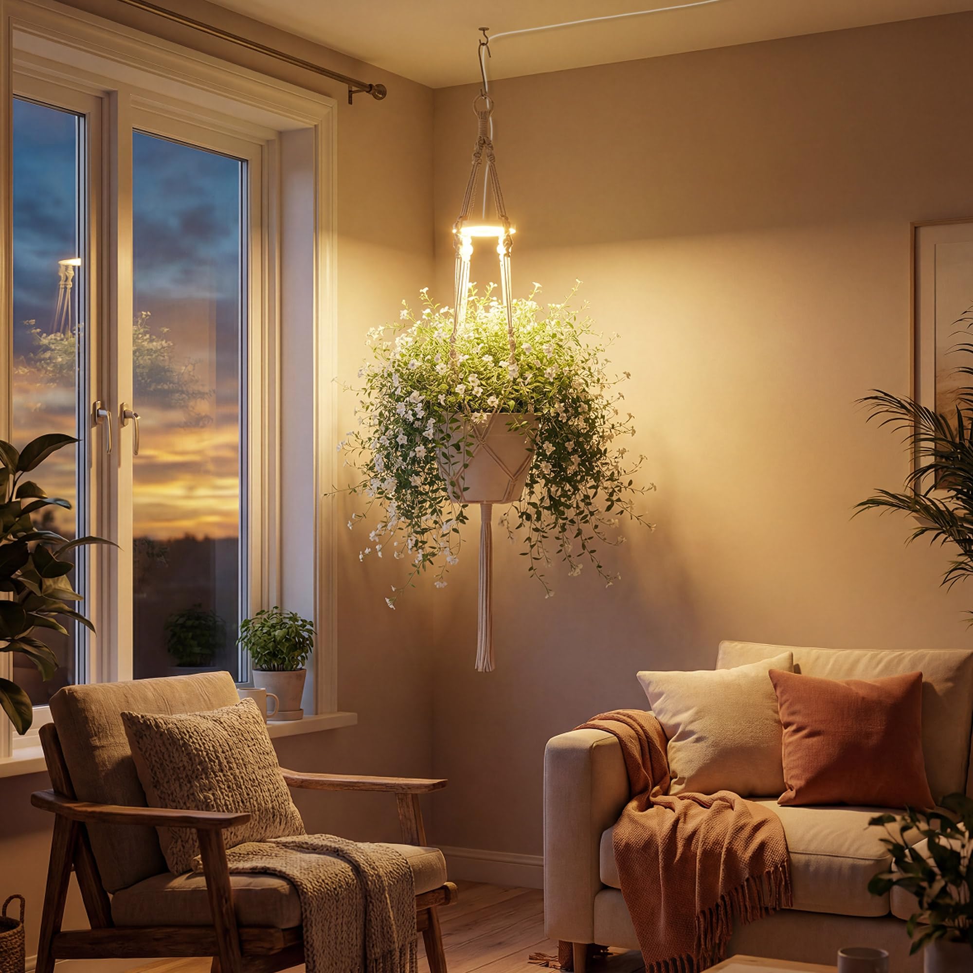 Lazukes hanging plant lamp doubles as stylish home decor lighting