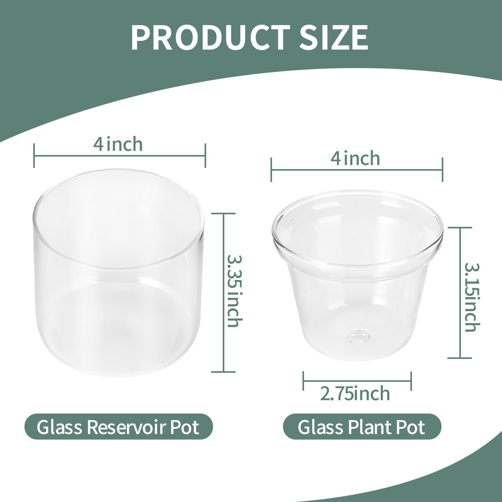 LAZUSAM bottom watering glass planter clearly shows water level.