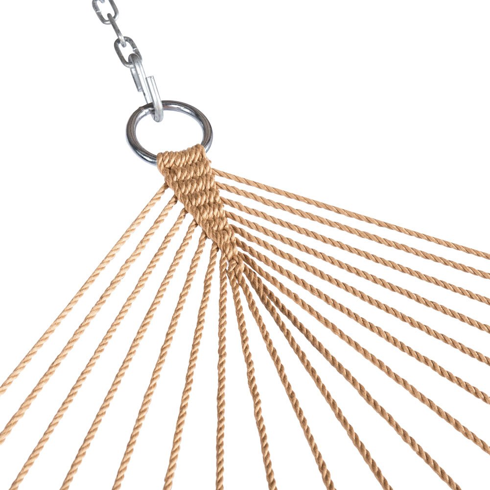 Lazy Daze Hammocks 51-inch hardwood spreader bars add strength and style.