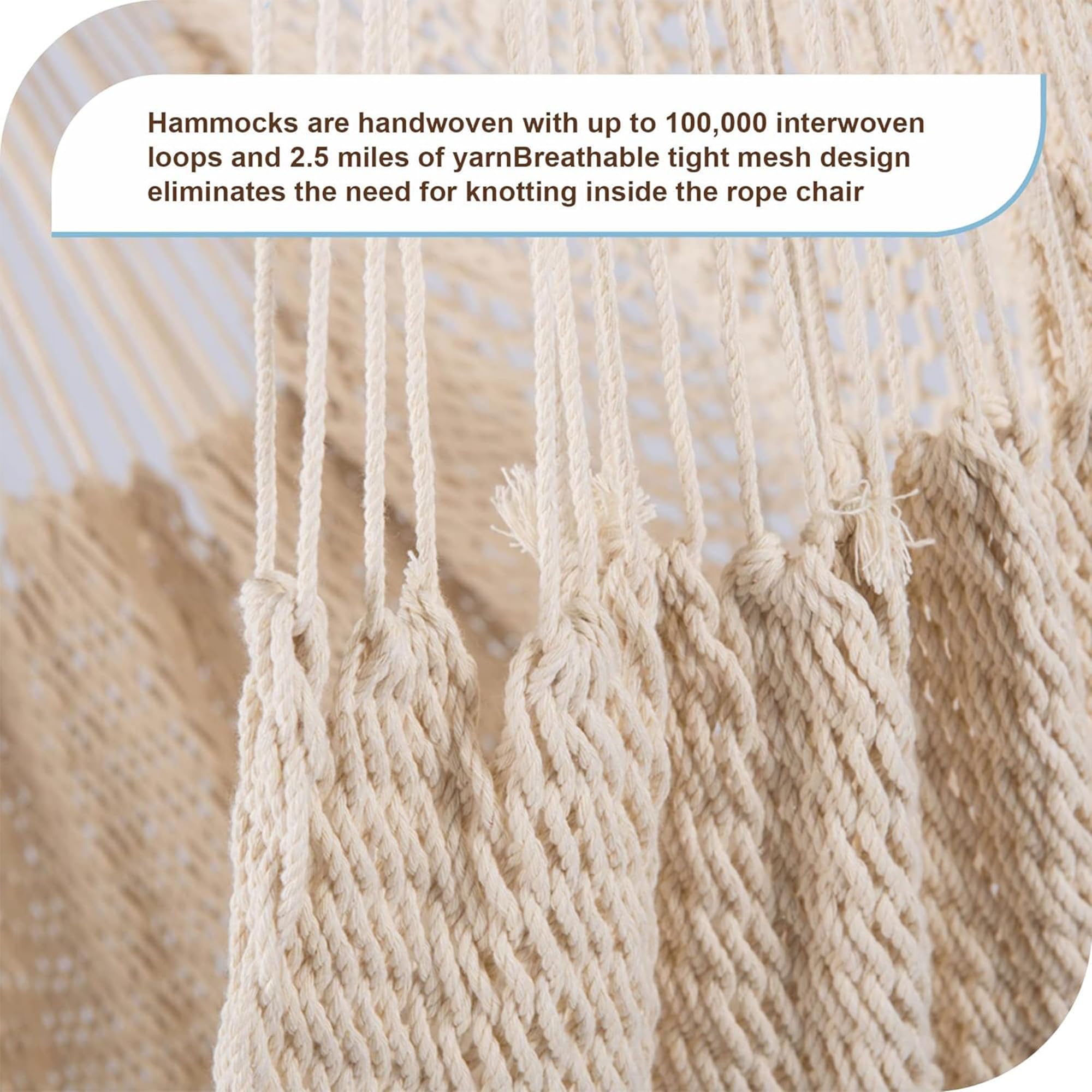 Lazy Daze Hammocks Chair zinc-coated O-ring provides secure hanging and safety