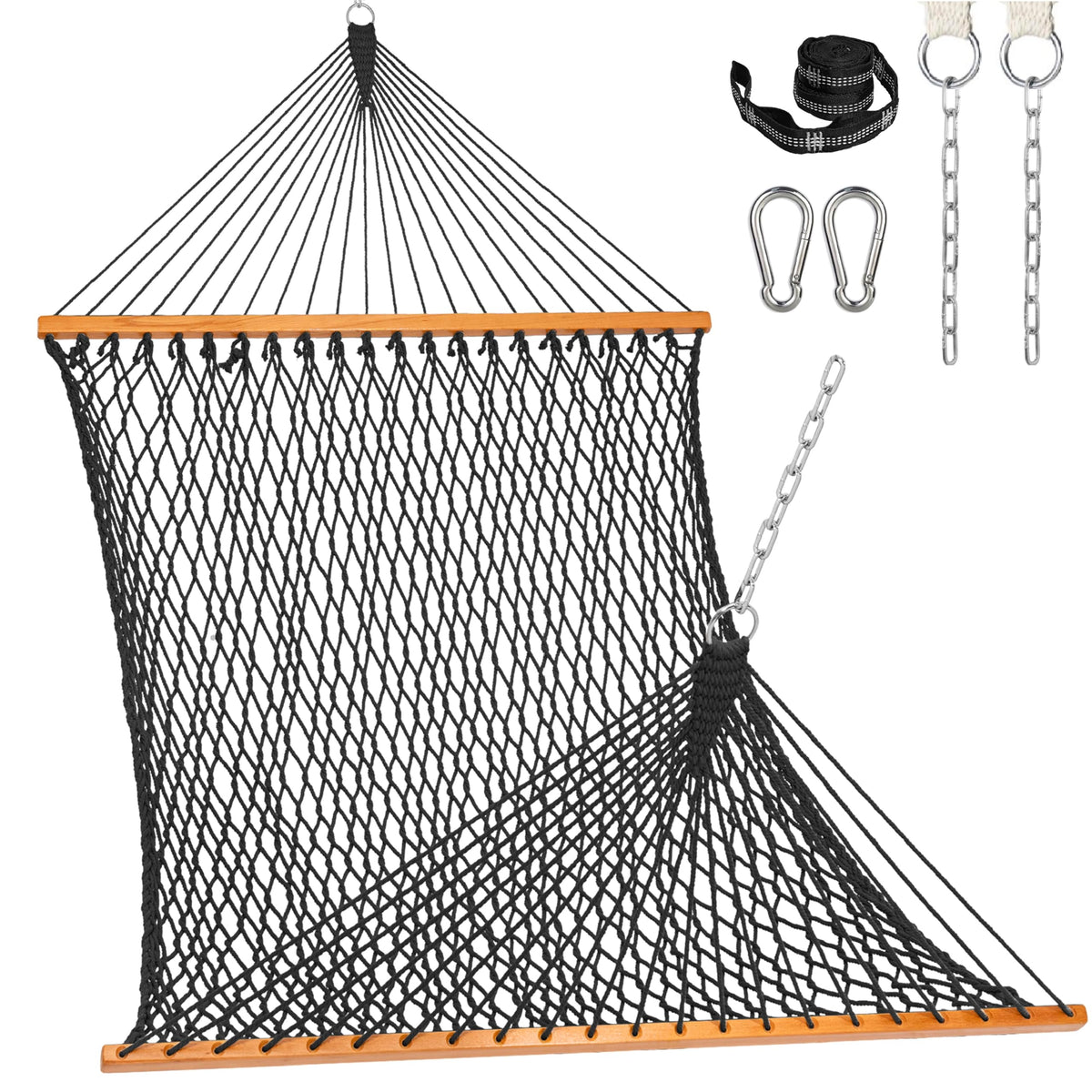 Lazy Daze Hammocks double rope hammock with spreader bar for two, ideal backyard lounging.