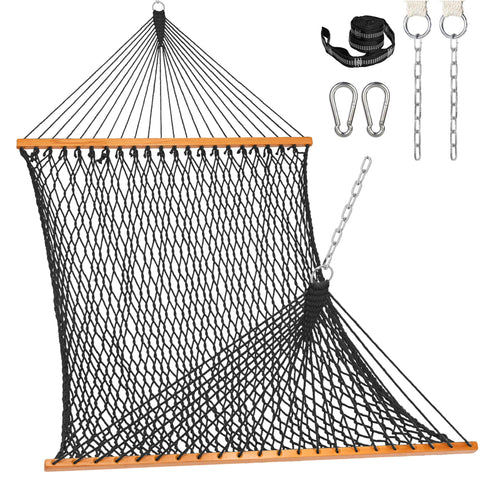 Lazy Daze Hammocks double rope hammock with spreader bar for two, ideal backyard lounging.