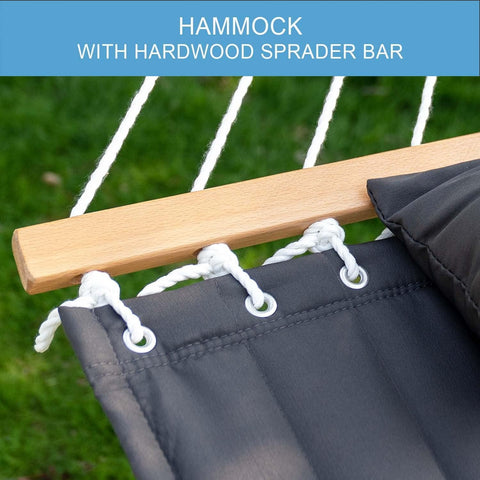 Lazy Daze Hammocks versatile hanging solution fits most stands.