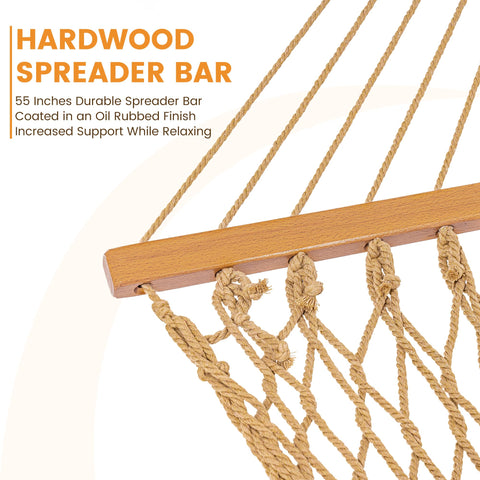 Lazy Daze Hammocks includes chains, straps, and carabiners for quick setup.