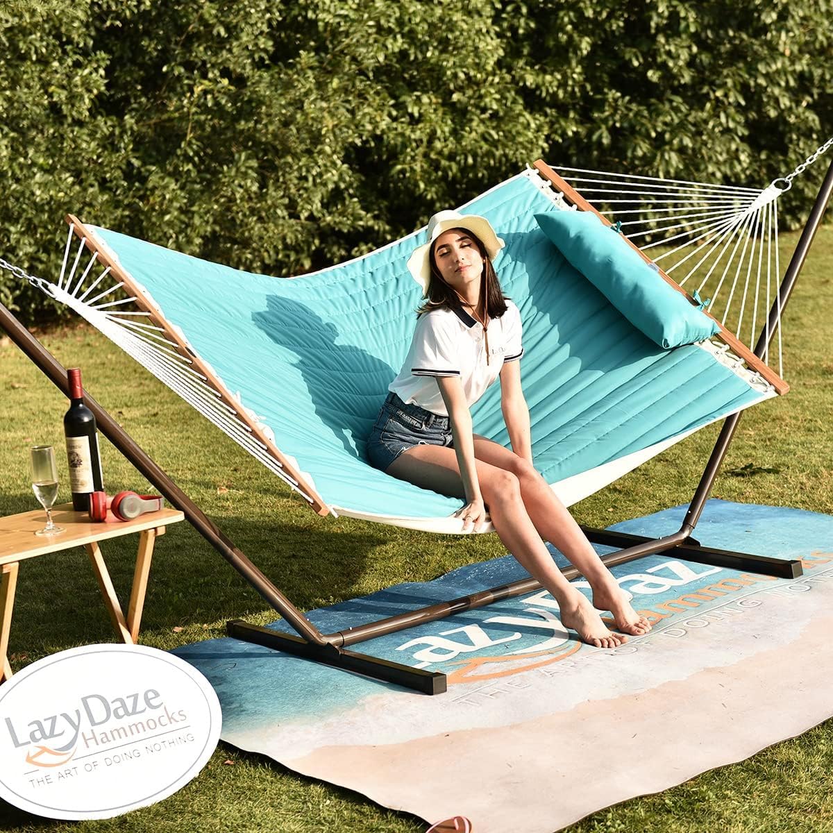 Includes hammock chains and pillow box contents for Lazy Daze hammock blue