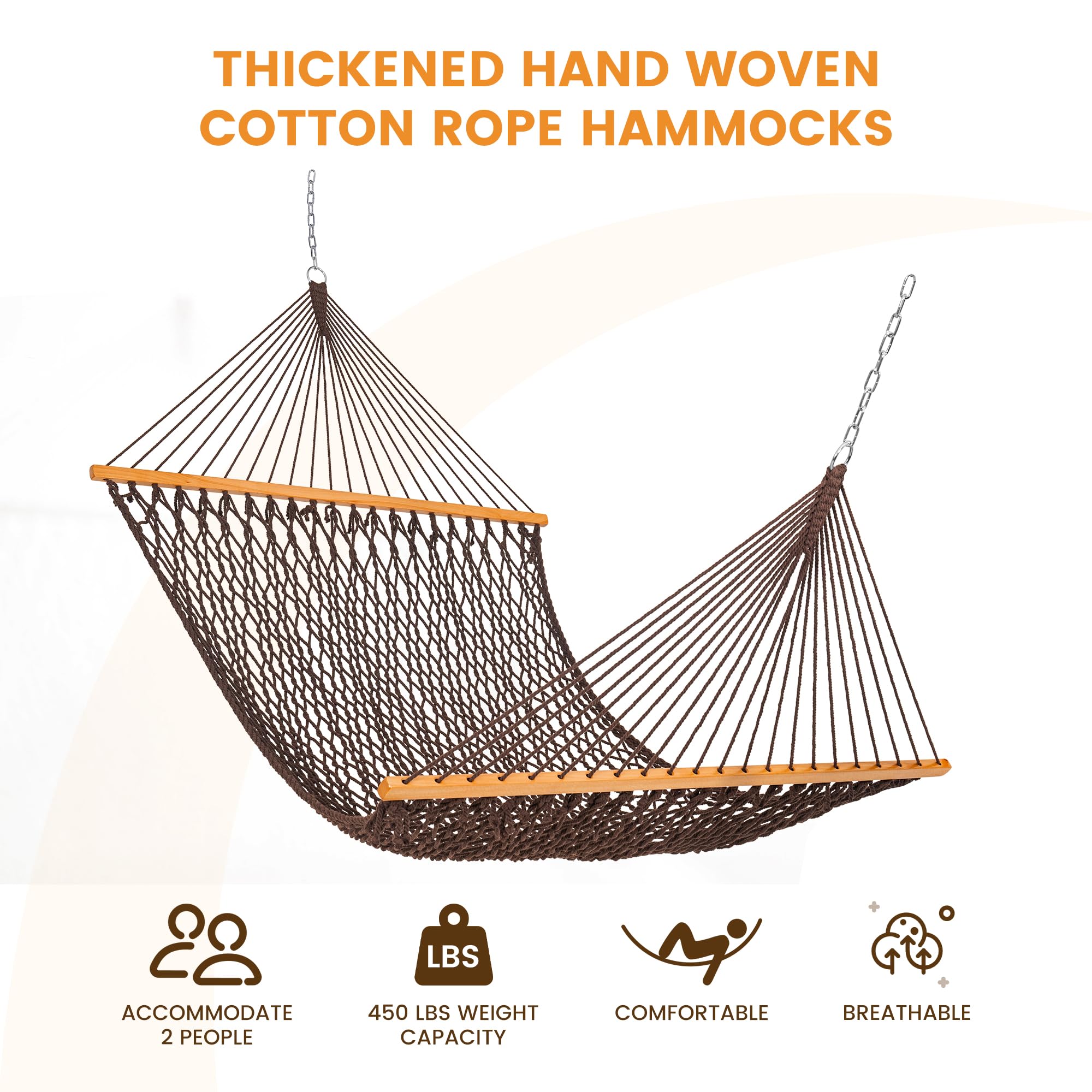 Close-up of Lazy Daze Hammocks spreader-bar detail with sturdy wood.