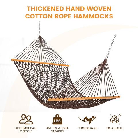 Close-up of Lazy Daze Hammocks spreader-bar detail with sturdy wood.