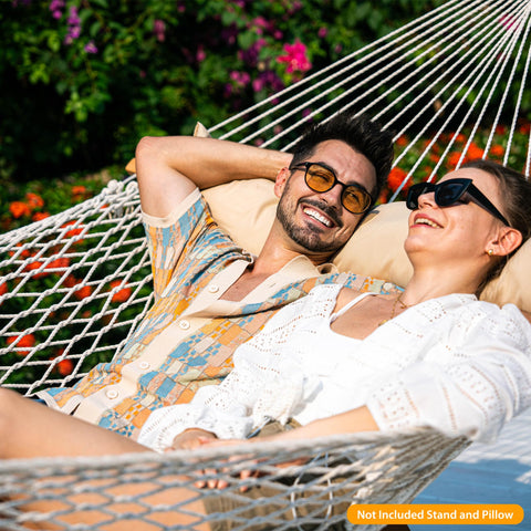 Lazy Daze hammock compatible with 13-15 ft stands for versatility.
