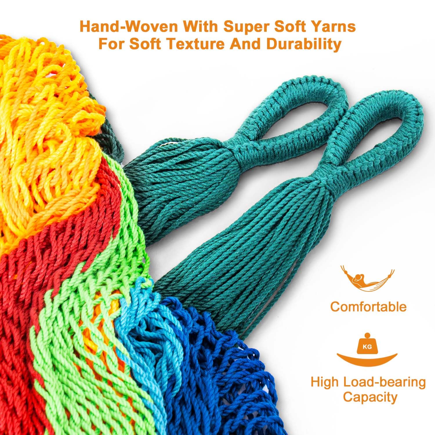 Lazy Daze Mayan hammock open-weave design allows refreshing breezes during naps