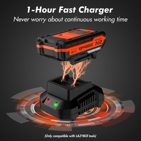 LAZYBOI leaf blower fast charger 1-hour setup minimizes downtime.