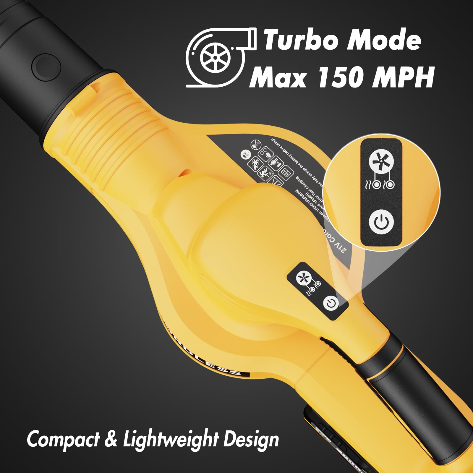 LAZYBOI turbo mode boosts airflow to tackle stubborn debris quickly.