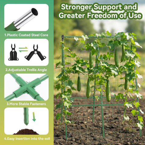 Lazzmonk trellis assembly using equal tees for stable installation.