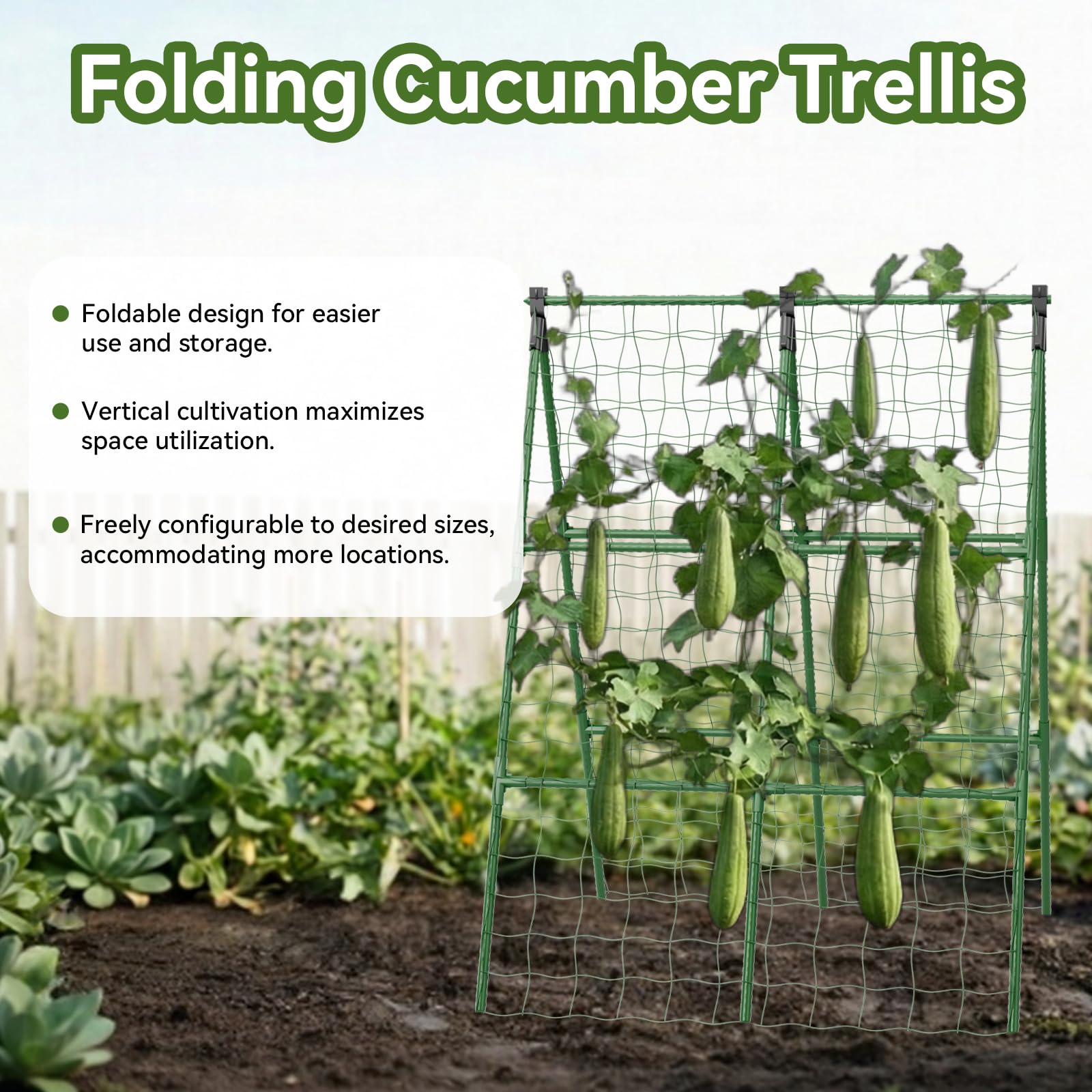 Lazzmonk trellis features durable plastic-coated steel for outdoor use.