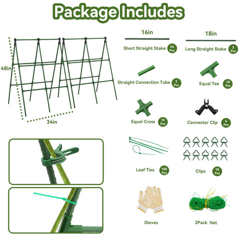 Lazzmonk cucumber trellis included accessories for quick setup.