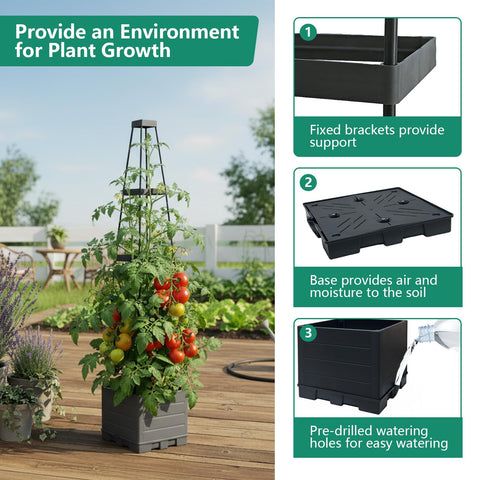 Lazzmonk self-watering tomato planter delivers even moisture for tomatoes.