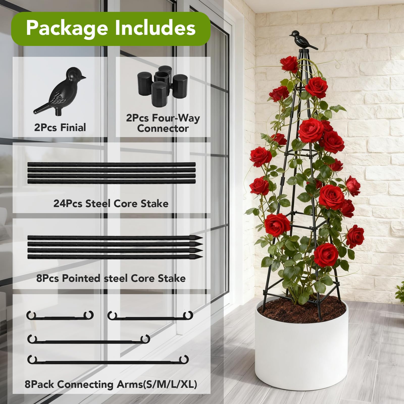 Lazzmonk tower trellis open frame supports airflow and light penetration