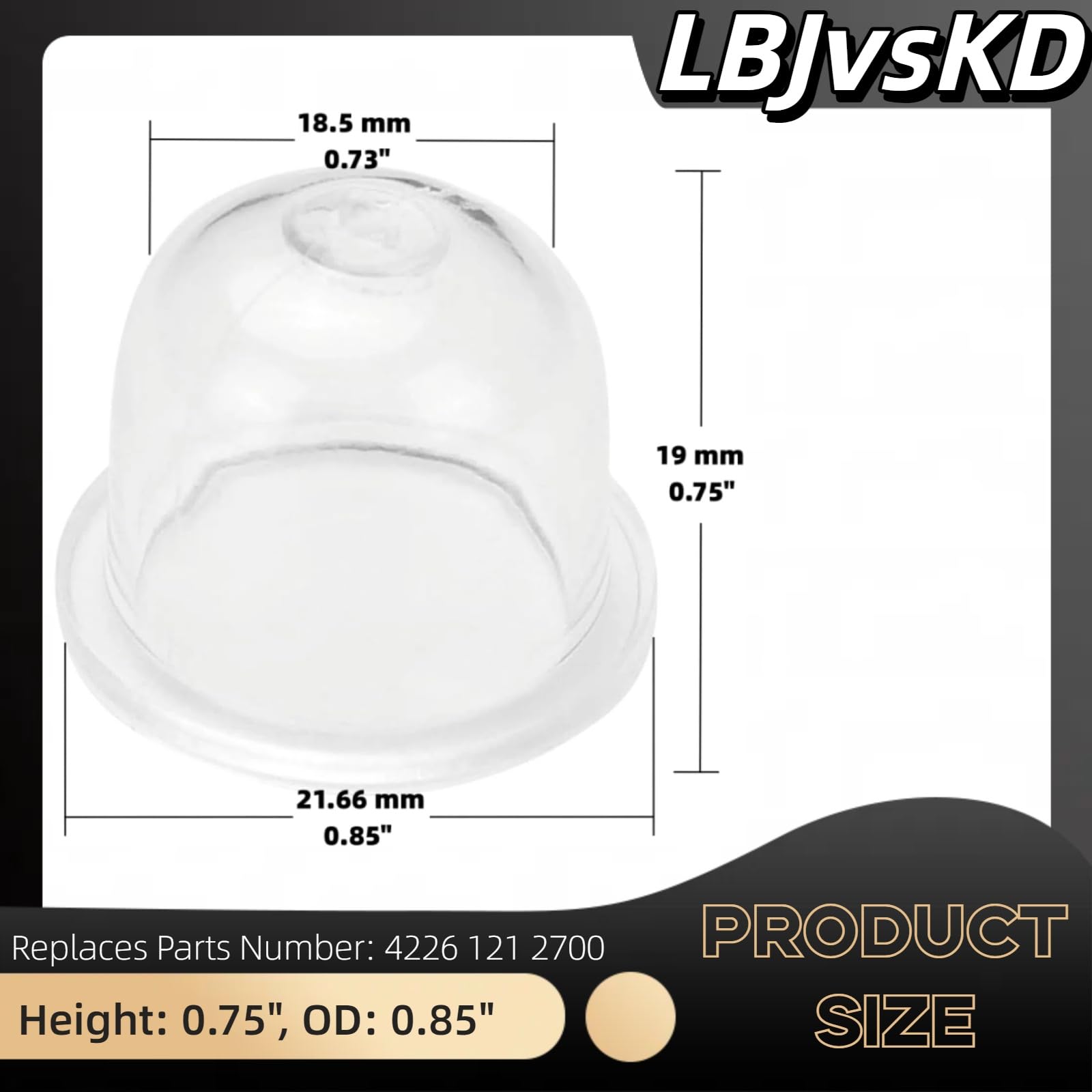 LBJvsKD compatibility range with STIHL, Homelite, Echo, Ryobi and Poulan prime bulbs
