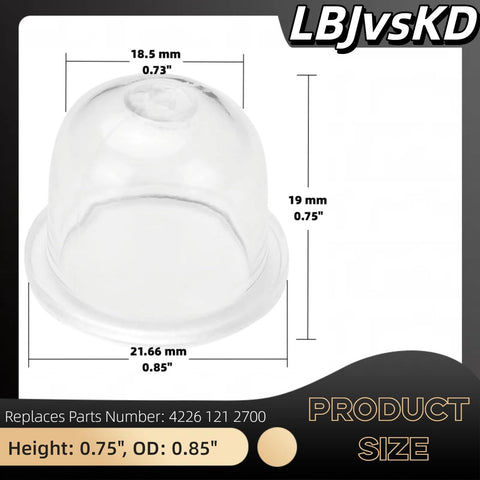 LBJvsKD compatibility range with STIHL, Homelite, Echo, Ryobi and Poulan prime bulbs