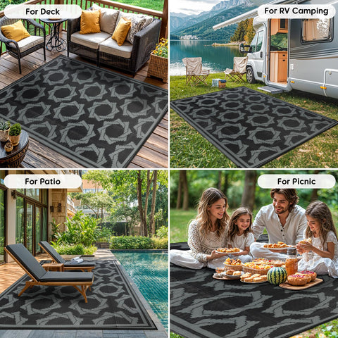 LBRO2M double-sided outdoor rug is easy to flip and clean