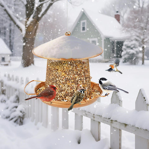 LBTING Bird Feeder easy-fill top simplifies loading and cleaning outdoors.
