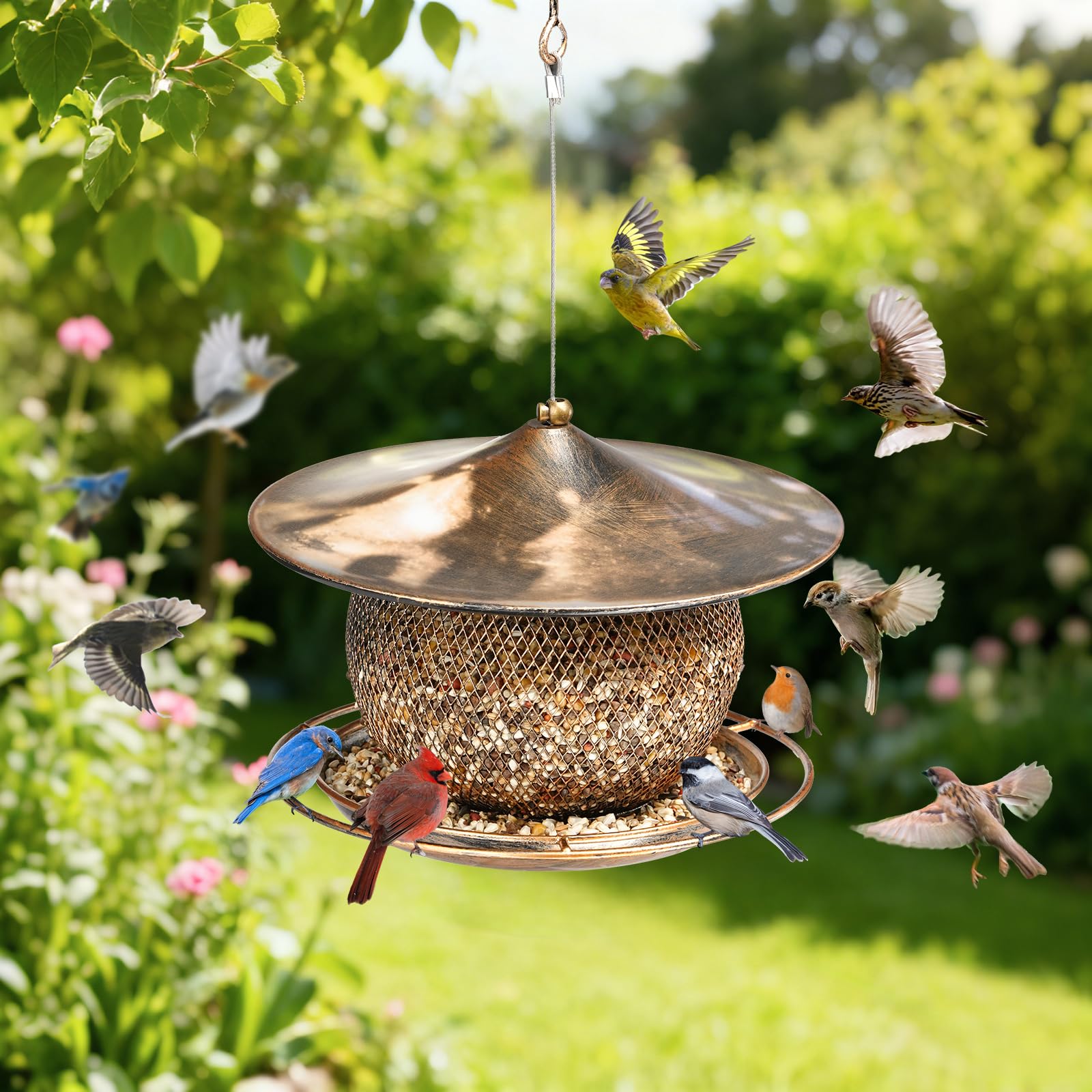LBTING 360-degree feeding ports allow multiple birds to dine together