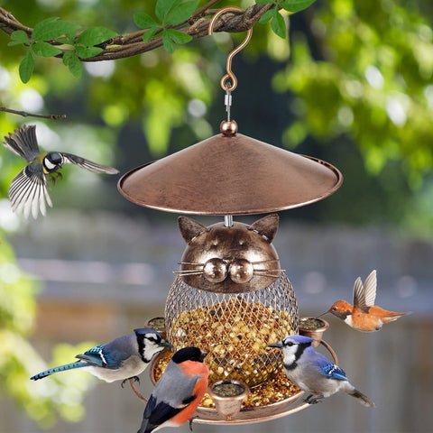 LBTING decorative garden cat feeder elevates yard aesthetics and charm.