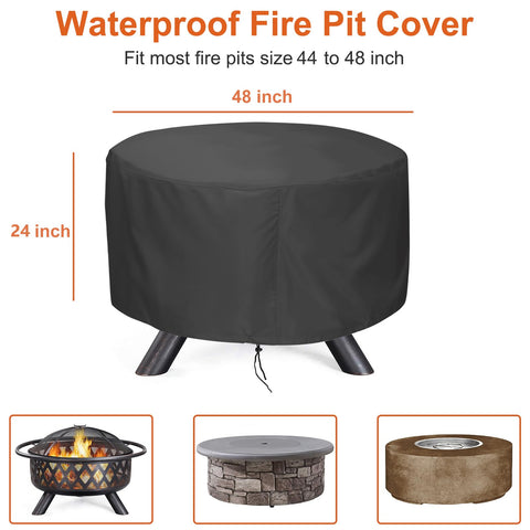 LBTING Fire Pit Cover waterproof and windproof for year round outdoor use.