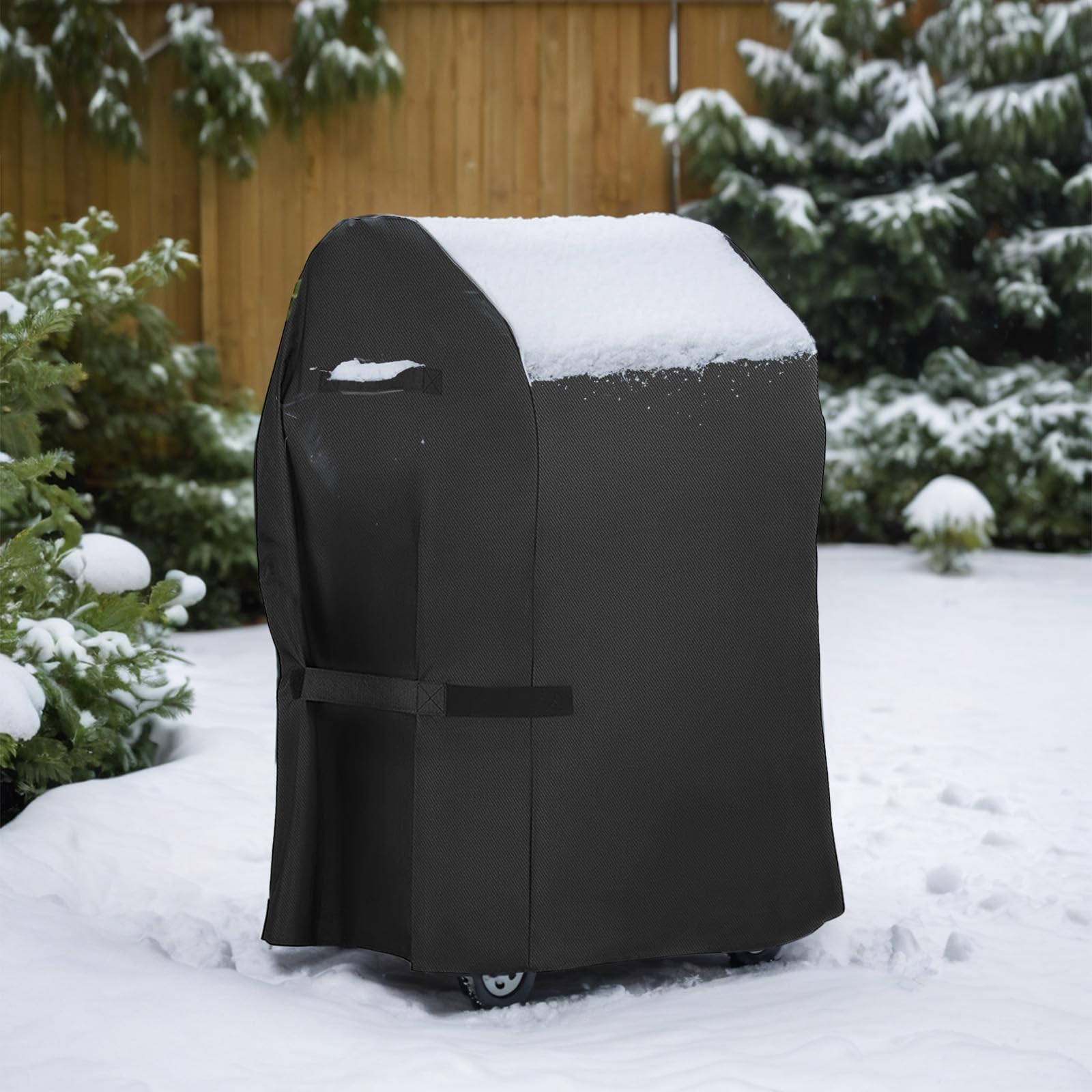 LBTING grill cover protecting backyard grill in a tidy space