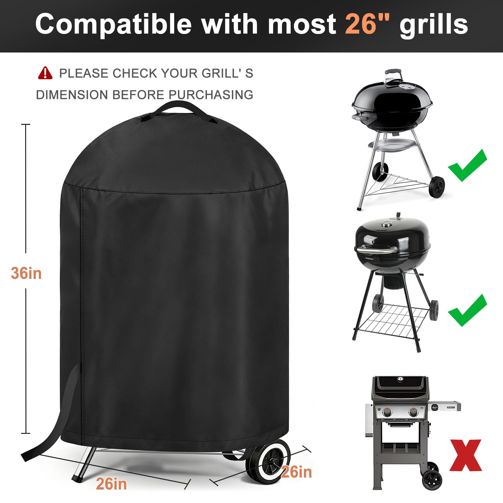 LBTING grill cover demonstrates waterproof UV resistance for outdoor grills.