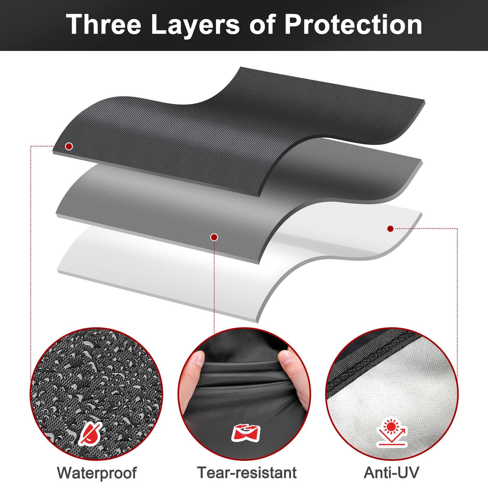LBTING grill cover secured with windproof loop straps.