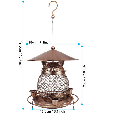 LBTING squirrel-proof baffle deters climbing critters while birds feed.