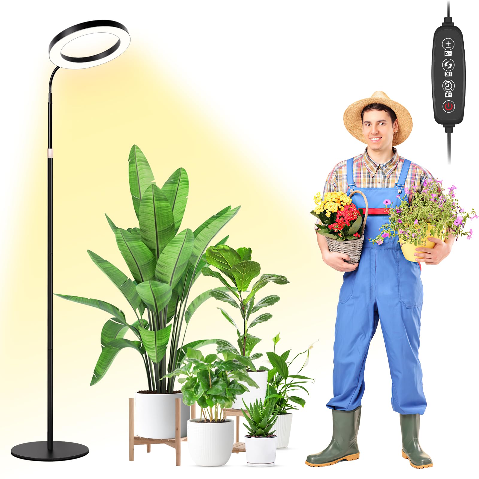 LBW 102in grow light base provides stable stand for tall indoor plants.