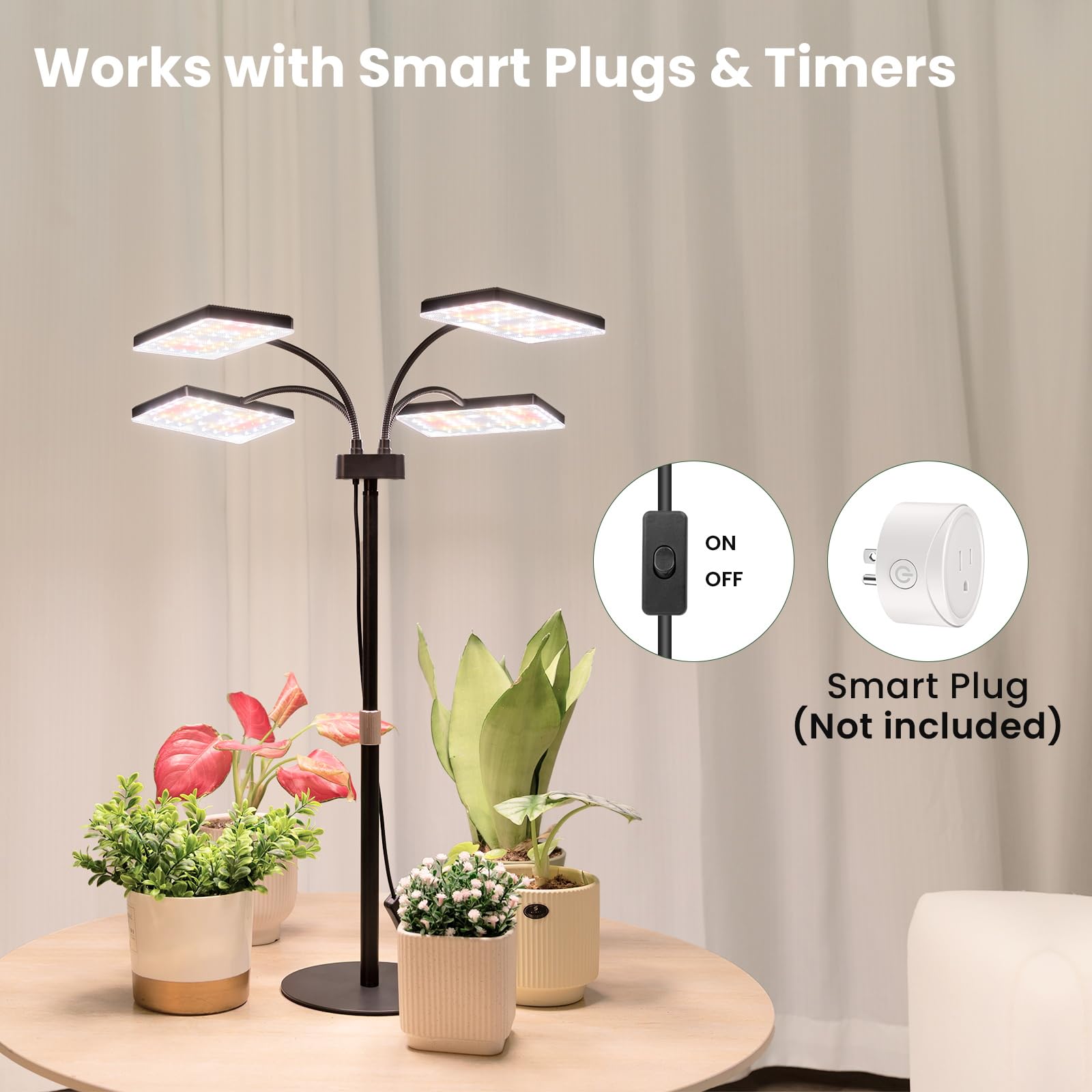 LBW Desk Grow Light full-spectrum LEDs for healthy seedling growth