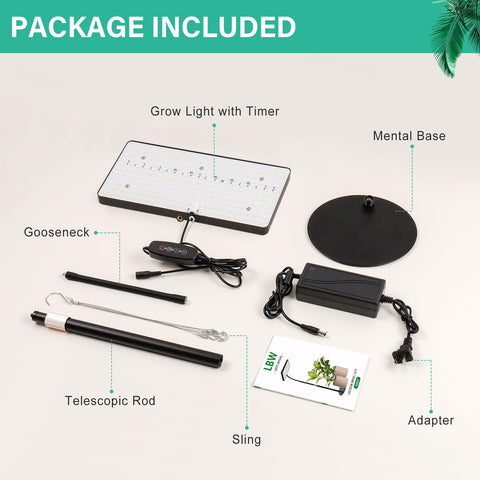 LBW Desk Grow Light heat-dissipation back design promotes longer lifespan