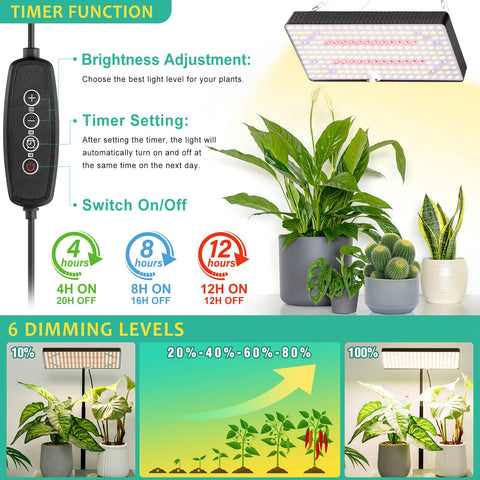 LBW Desk Grow Light height adjustment supports various plant sizes
