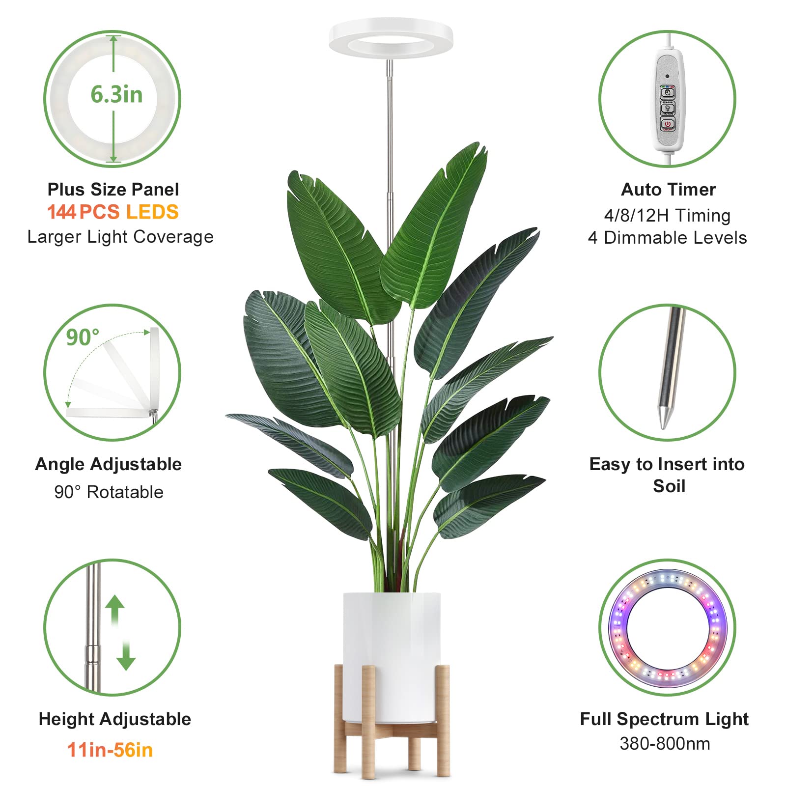 LBW dimmable brightness levels tailor light for growth stages.