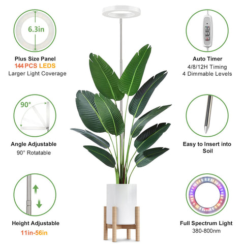 LBW dimmable brightness levels tailor light for growth stages.