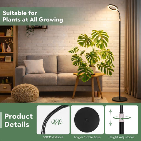 LBW floor grow light offers three modes and five brightness levels.