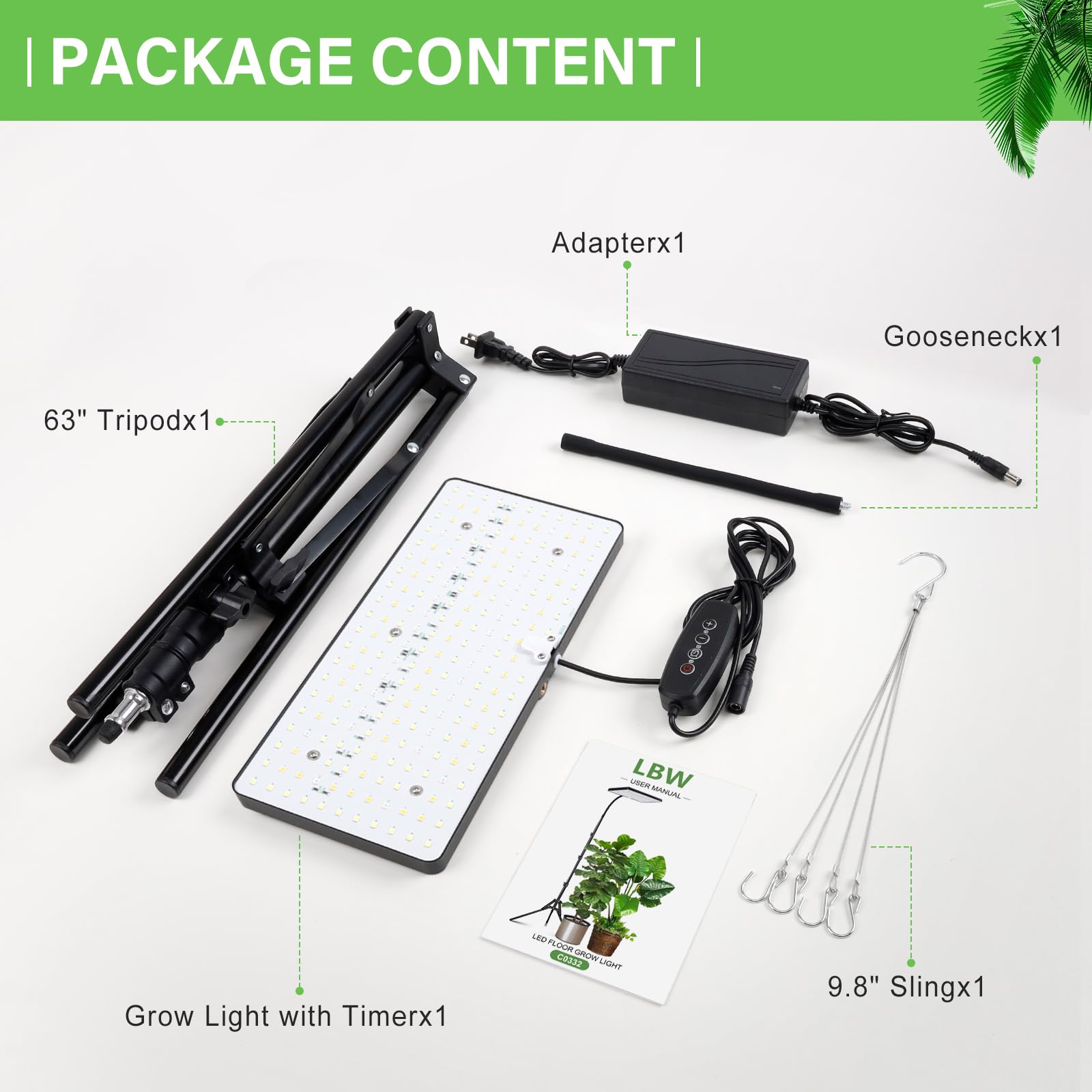 LBW Grow Light optimized heat-dissipation back plate design.