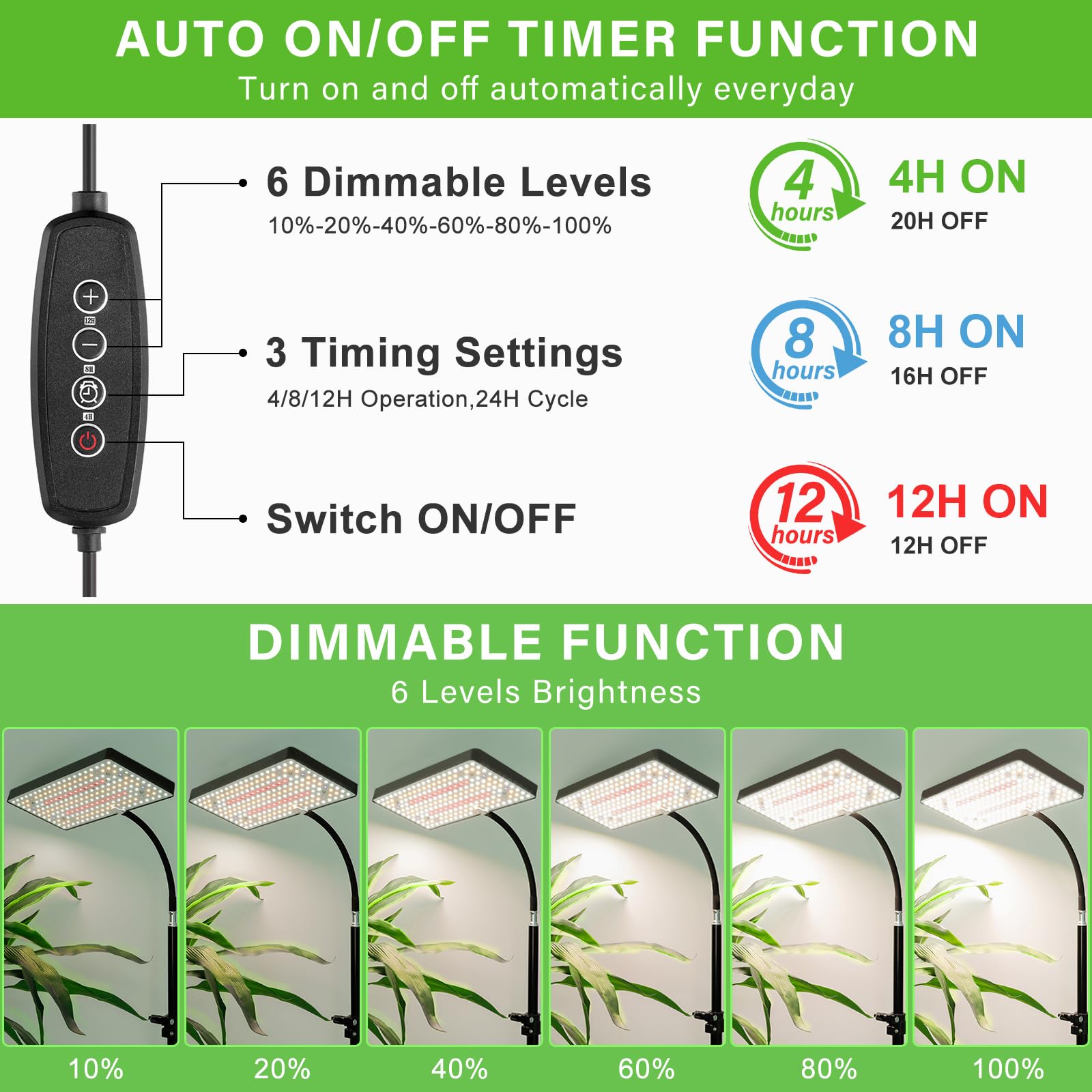 LBW Grow Light height-adjustable tripod enables flexible placement.