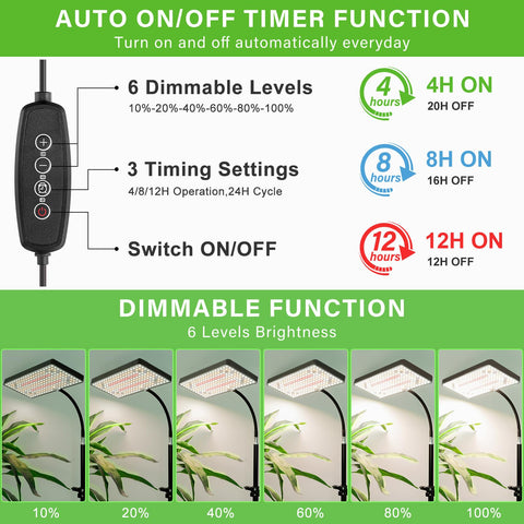 LBW Grow Light height-adjustable tripod enables flexible placement.